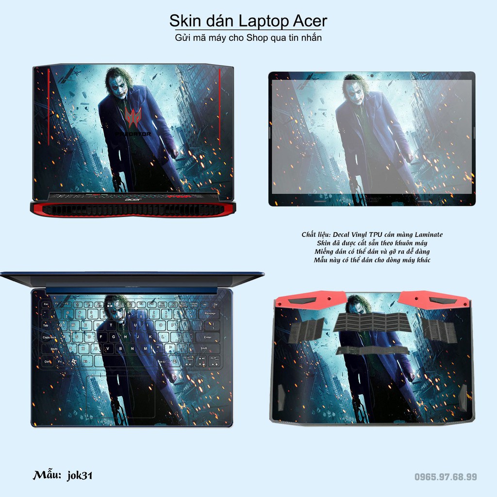 Skin dán Laptop Acer in hình Joker nhiều mẫu 4 (inbox mã máy cho Shop)