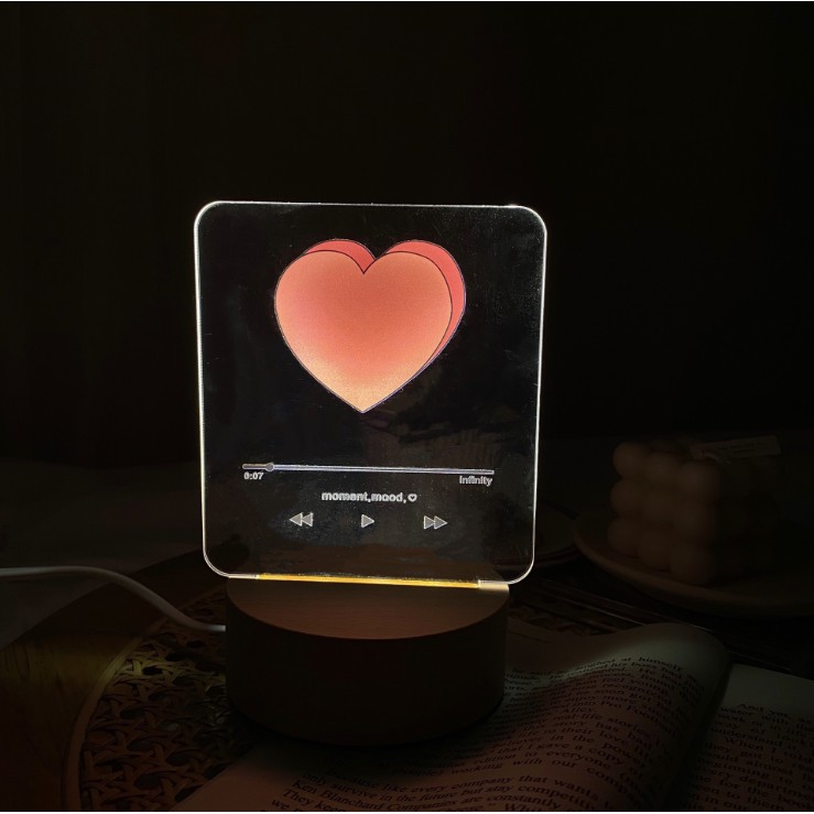 Đèn Led Đèn Ngủ Trái Tim Không Ngủ Yên Trang Trí Decor