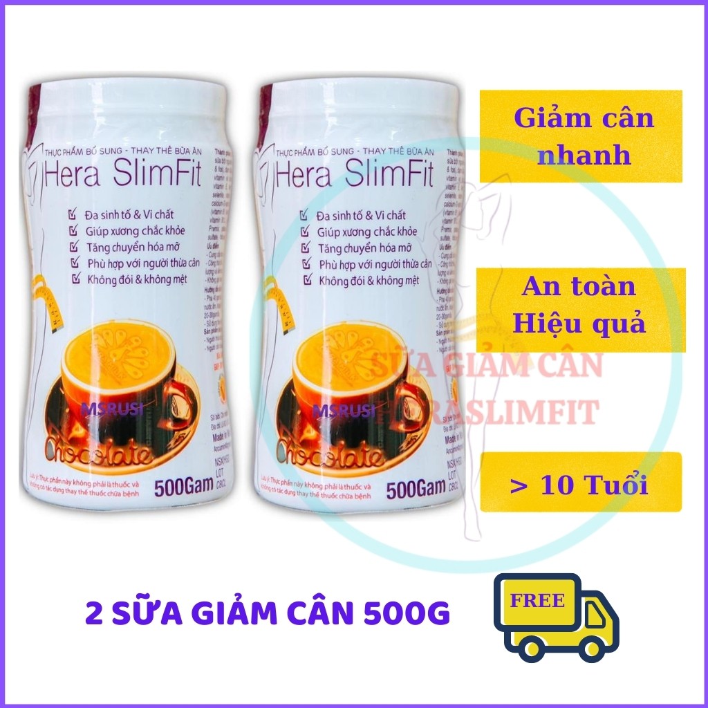 Sữa Giảm Cân HERA SLIMFIT GC04 Giảm Eo Siêu Tốc - Giảm Cân An Toàn – Giảm Cân Nhanh (02 Hộp 500GRAM)