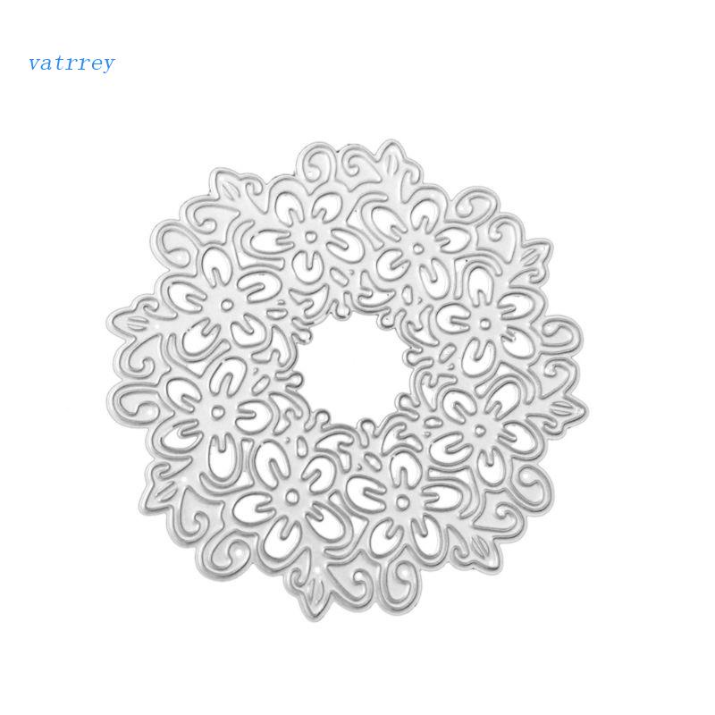 Khuôn Cắt Giấy Làm Từ Kim Loại Hình Vòng Hoa Trang Trí Scrapbook