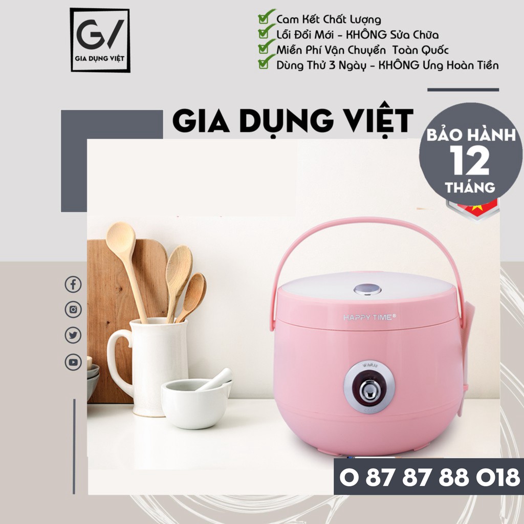 [Hàng Chính Hãng] Nồi Cơm Điện SunHouse Happy Time 1,8Lít Cao Cấp - Bảo Hành 24 Tháng