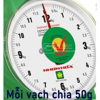 Cân đồng hồ 12kg Nhơn Hòa chính hãng đảm bảo độ chính xác cao, trung thành và lâu bền, sản xuất theo tiêu chuẩn ISO-9001