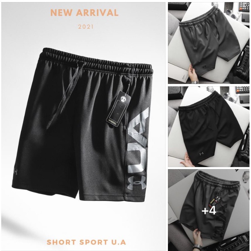 Quần short đùi thể thao nam UNDER AMOUR thun co giãn dây rút 4 chiều thoáng mát mặc mùa hè,chơi thể thao 2 màu đen xám