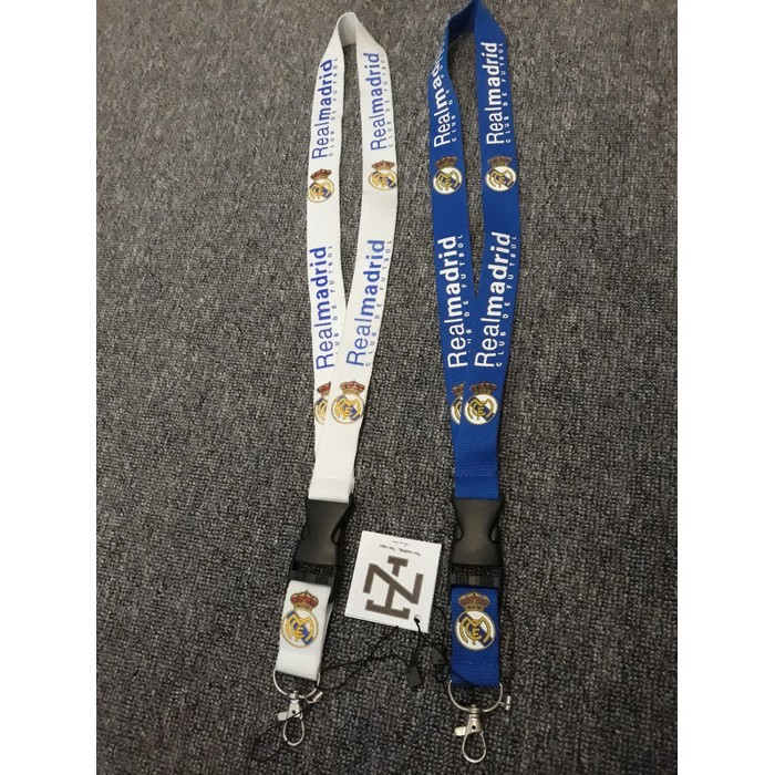 MÓC KHÓA - Lanyard Keychain Real Madrid - Dây đeo thẻ, dây móc khóa, Dây Móc Khóa Vải Bố Siêu Bền Chọn Màu, bao giặt máy