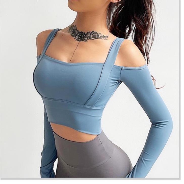 SẴN ĐỒ TẬP GYM, YOGA - Quần áo tập gym thương hiệu MITAO cao cấp, Áo tập gym nữ dài tay bó eo nâng ngực ! ^