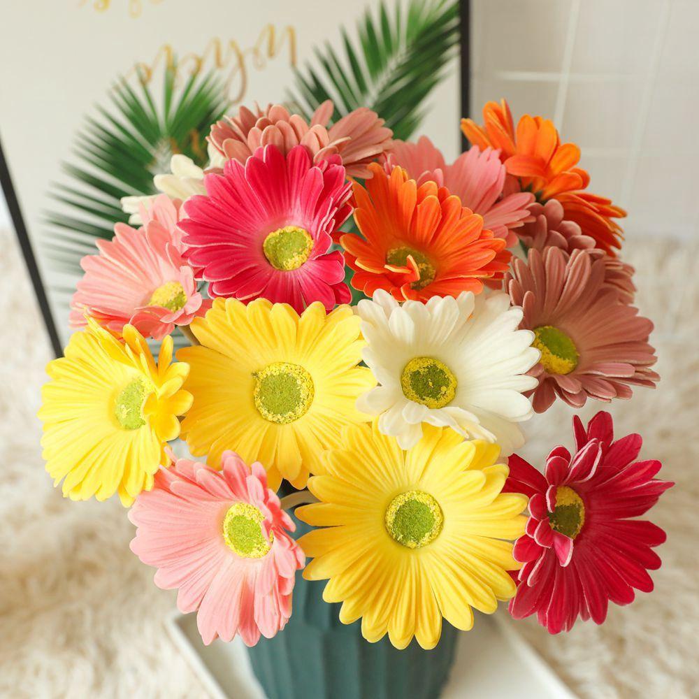 Cây Gerbera Nhân Tạo Dùng Trang Trí Bàn Làm Việc / Tiệc Cưới DIY|Hoa Giả Trang Trí Nhà Cửa Tiệc Tùng