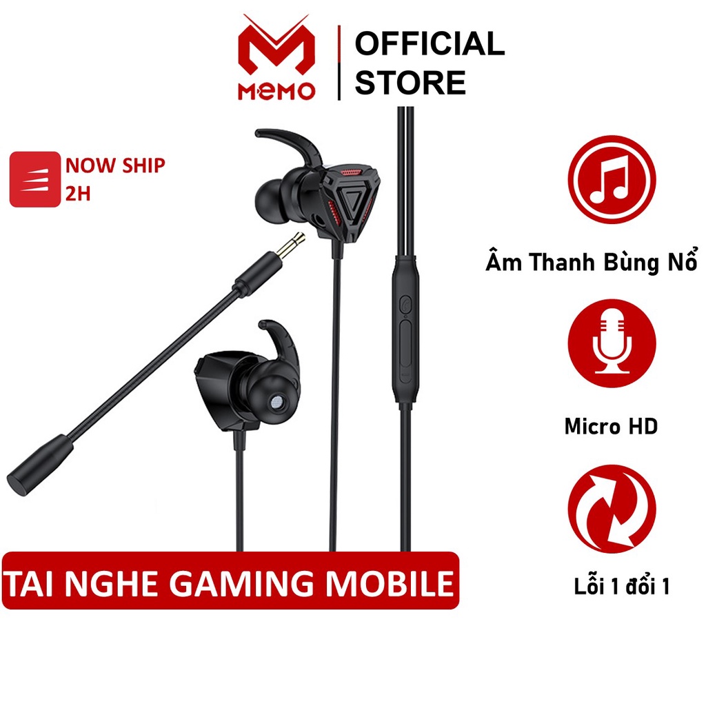 Tai nghe gaming có dây mic rời MEMO G3M âm thanh hifi cho điện thoại chơi game pubg freefire liên quân mobile