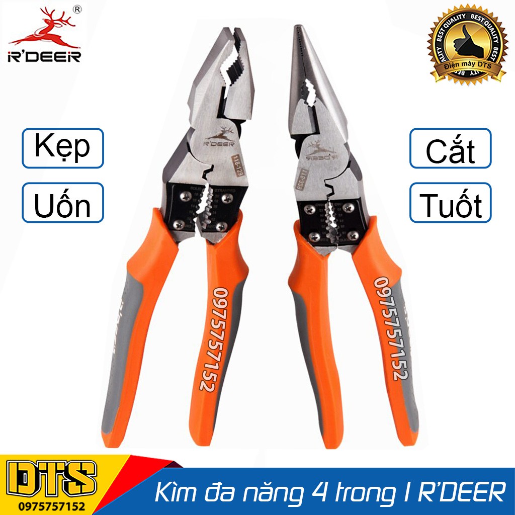 Kìm đa năng cao cấp 4 trong 1 R'DEER 9inch/225mm (Kẹp-Cắt-Uốn-Tuốt dây)