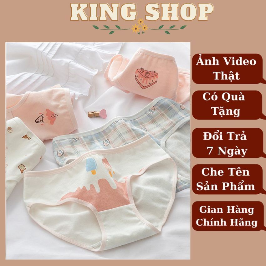 Quần lót nữ siêu đáng yêu, quần chíp chi tiết đồ ngọt cực xinh cực hot Kingshop L211