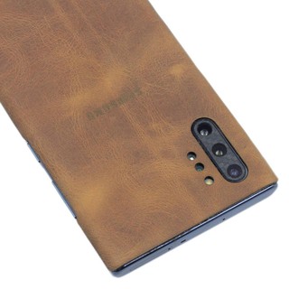 Ốp dán da Galaxy Note 10 plus - Da thật nhập khẩu cao cấp - (Nâu bò sáp )