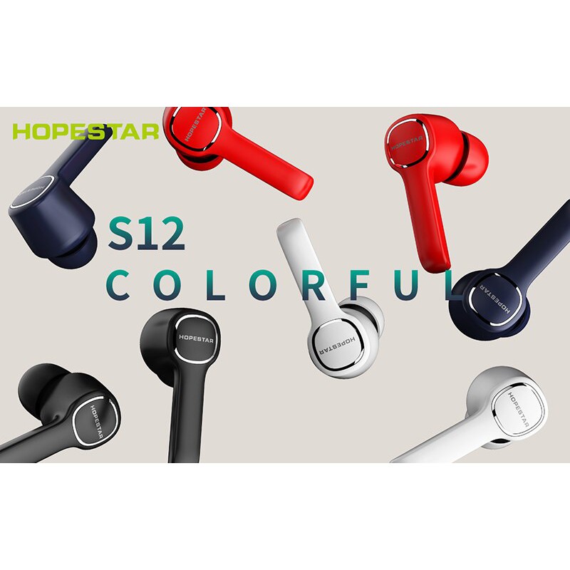 Tai nghe Bluetooth TWS Headset Hopestar S12 V5.0 kết nối từng tai riêng lẻ, âm thanh cực hay, pin dùng đến 4H