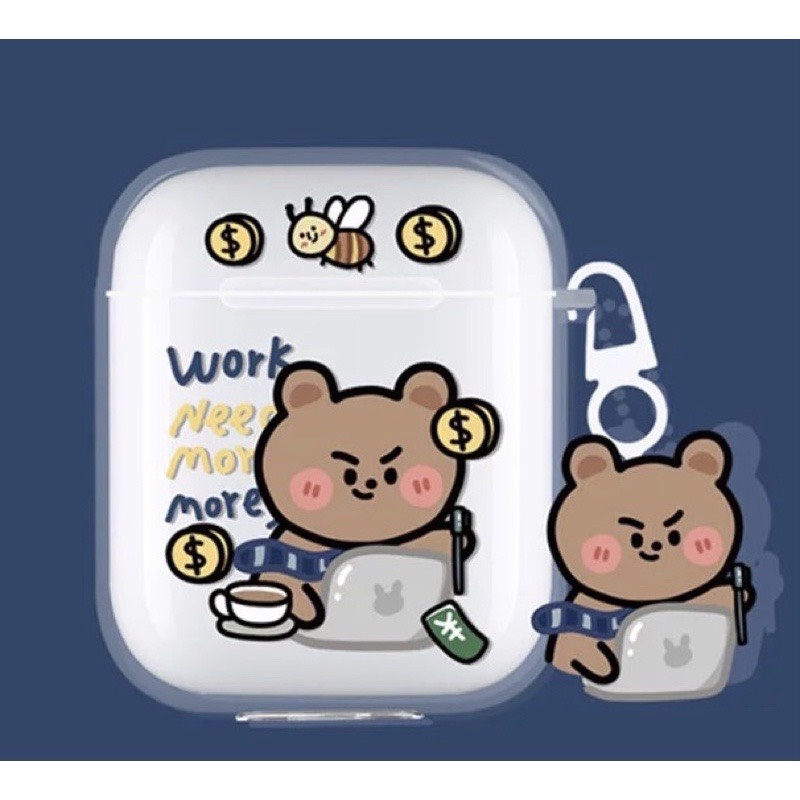 Vỏ bảo vệ tai nghe bluetooth Airpods bằng Sillicone dẻo, ốp Case cute, Airpods 2/pro CASE TRONG CÓ HÌNH