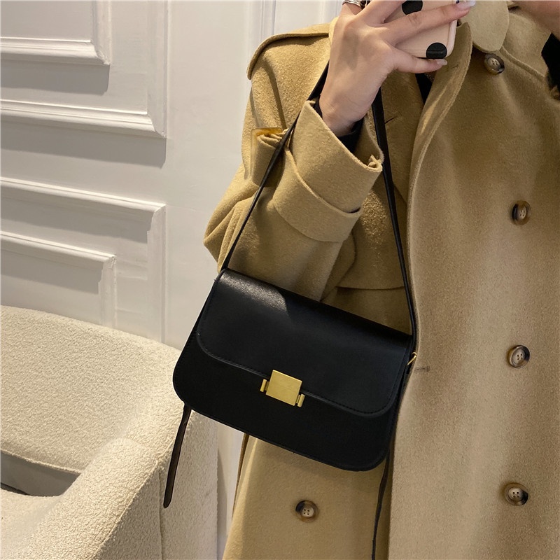 Túi đeo vai IELGY cỡ vuông nhỏ màu trơn phong cách phương tây thời trang cho nữ