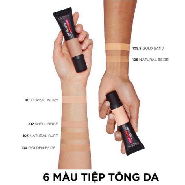 CHÍNH HÃNG Fullsize - Kem nền L’OREAL INFALLIBLE MATTE COVER 24h