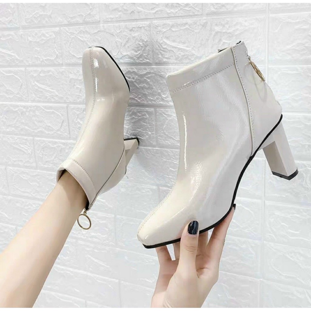 Boots nữ cổ lửng thời trang gót 7 phân cực hót