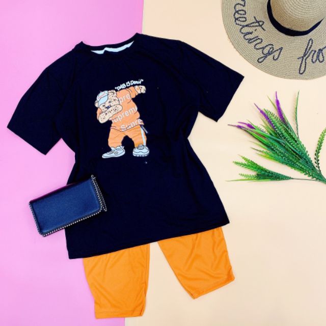Set bộ lửng BIG SIZE - GẤU ĐÁNH TAY