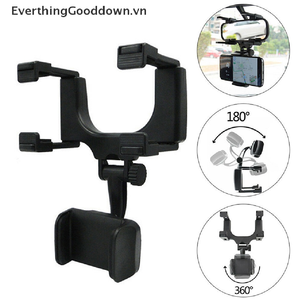 Everthinggooddown Giá Đỡ Điện Thoại / Thiết Bị Định Vị GPS Gắn Kính Chiếu Hậu Xe Hơi