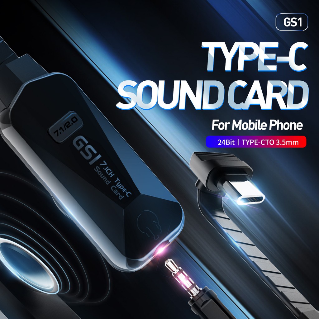 Bộ DAC GS1 plextone,sound card,TypeC to 3.5mm,giả lập âm thanh 7.1 kênh,chuyên game