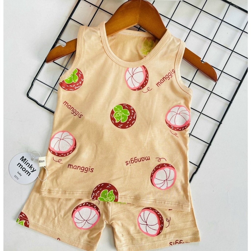 Bộ minky thun lạnh sát nách Quả Bơ cho bé