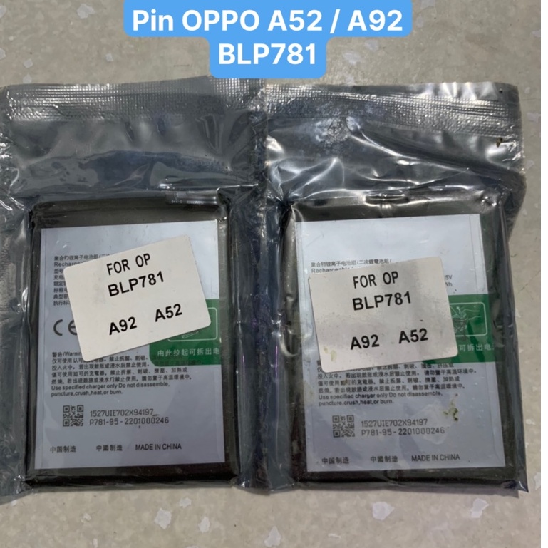 Pin oppo A52 / oppo A92 / BLP781 / pin zin 5000mAh có bảo hành