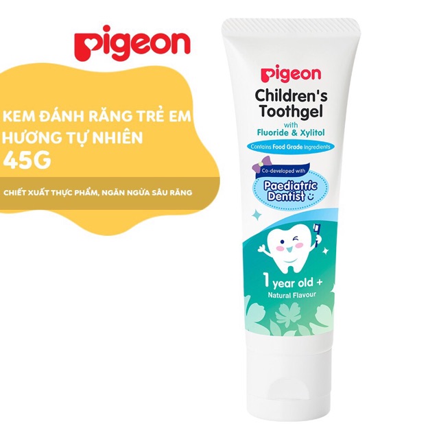 Kem đánh răng cho bé Pigeon 45g - hương Nho/ hương Tự nhiên