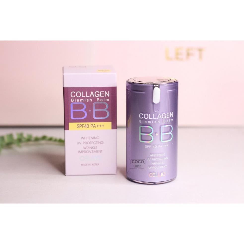 [Hàng Mới Về][Nhập Mã Freeship] Kem nền BB Collagen Cellio tím Hàn quốc