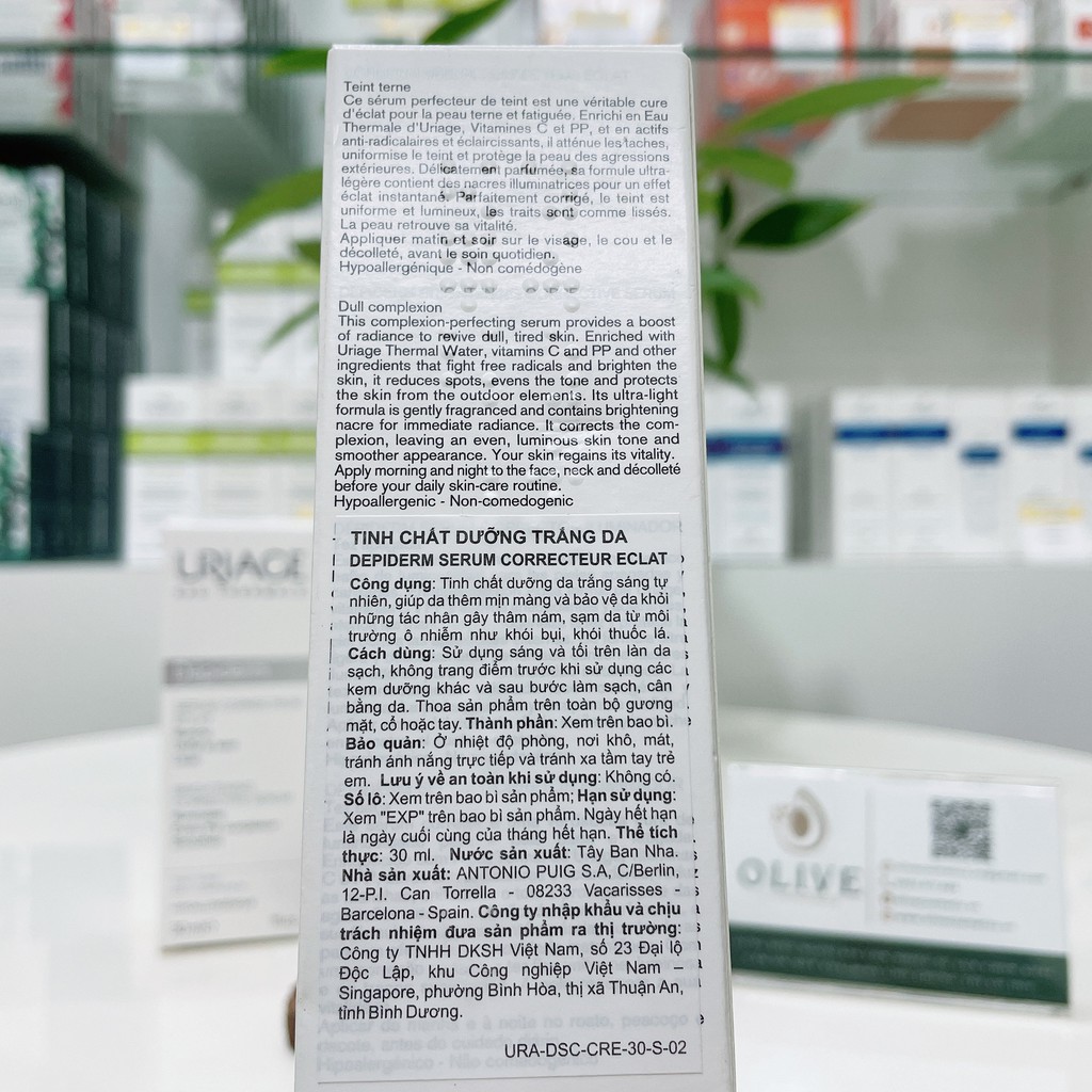 [HÀNG CHÍNH HÃNG] Tinh Chất Dưỡng Trắng Da Uriage Depiderm Serum Correcteur Eclat 30ml | BigBuy360 - bigbuy360.vn