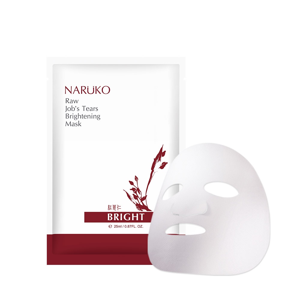 Hộp 10 miếng Mặt Nạ Sáng Da, Se Khít Lỗ Chân Lông Naruko Raw Job’s Tears Brightening Ý Dĩ Nhân Đỏ bản ĐL mới ＊AramoMart＊