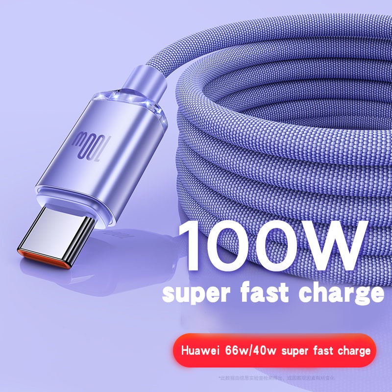 Dây Cáp Sạc Nhanh Baseus Type C 100w 66w 40w Dành Cho Điện Thoại Xiaomi Huawei mate30p50/40 Honor 50Pro / 6A