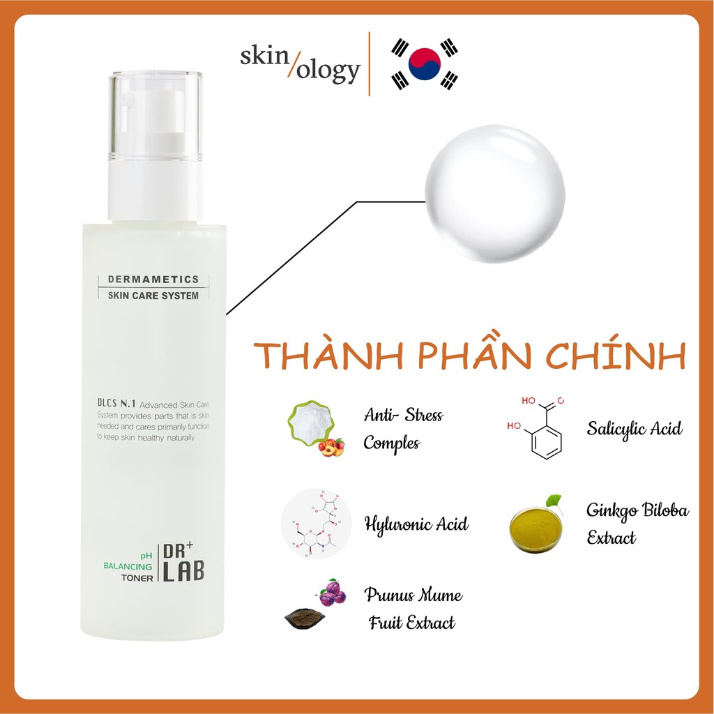 NƯỚC CÂN BẰNG DA DR. LAB PH BALANCING TONER DƯỢC MỸ PHẨM HÀN QUỐC CHO DA DẦU MỤN DA NHẠY CẢM LÀM SẠCH DA