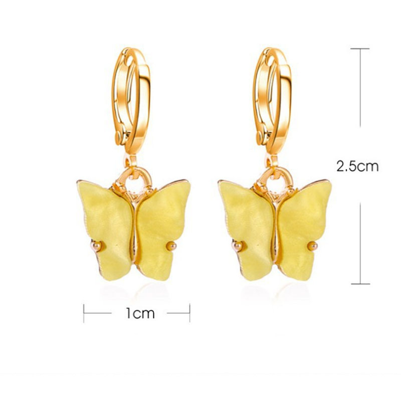 Bông tai hình bướm bằng acrylic nhiều màu sắc phong cách Bohemian thời trang dành cho nữ