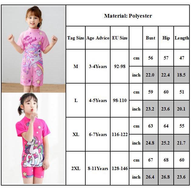 Bộ đồ bơi liền thân tay ngắn dáng ôm in họa tiết hoạt hình dễ thương thời trang mùa hè cho bé gái