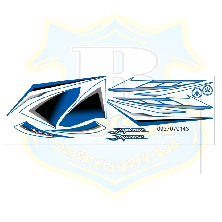 ( Quí khách vui lòng mang ra tiệm cho thợ dán ) Tem jupiter xanh