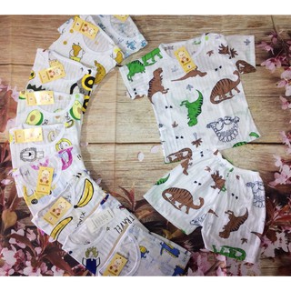 (XẢ HÀNG DỌN KHO) Bộ cotton giấy cộc chui đầu 3-8kg