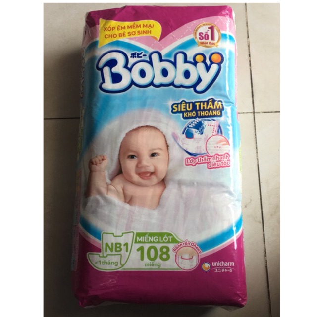 Miếng lót sơ sinh bobby NB1/108M