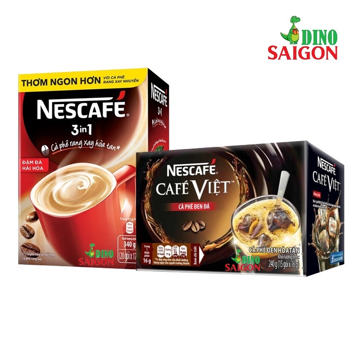 Combo 2 Hộp Cà Phê Hòa Tan Nescafé 3in1 Vị Đậm Đà Hài Hòa Và Café Việt Đen Đá