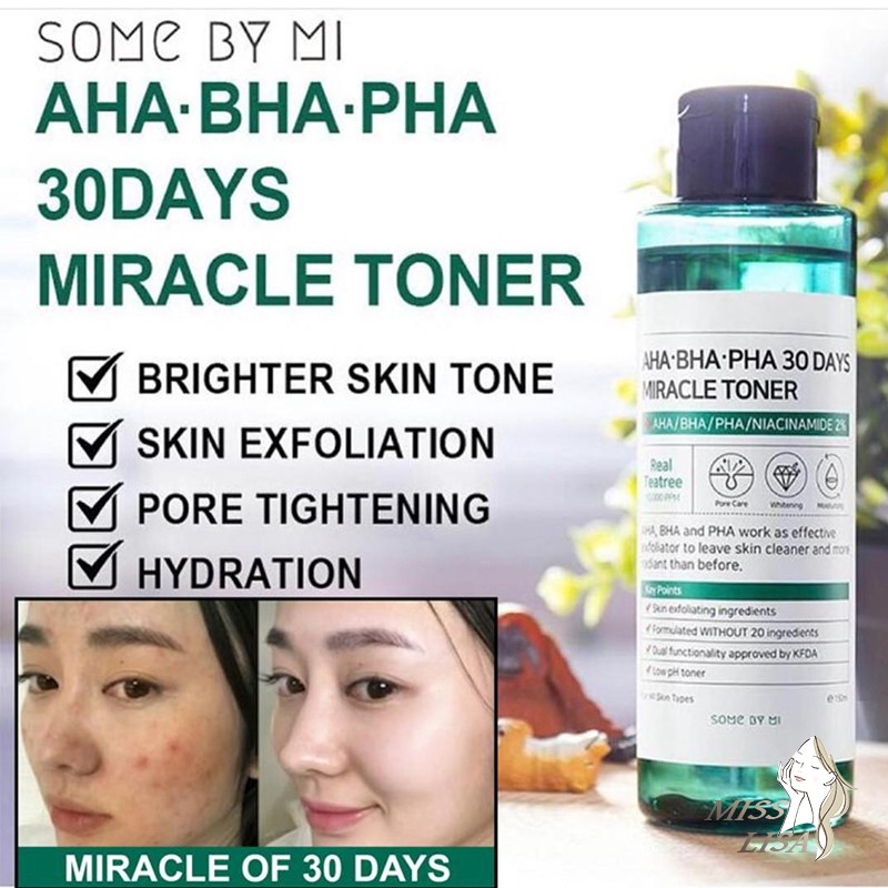 Nước Hoa Hồng Giảm Mụn Some By Mi AHA-BHA-PHA 30 Days Miracle Toner 150ml