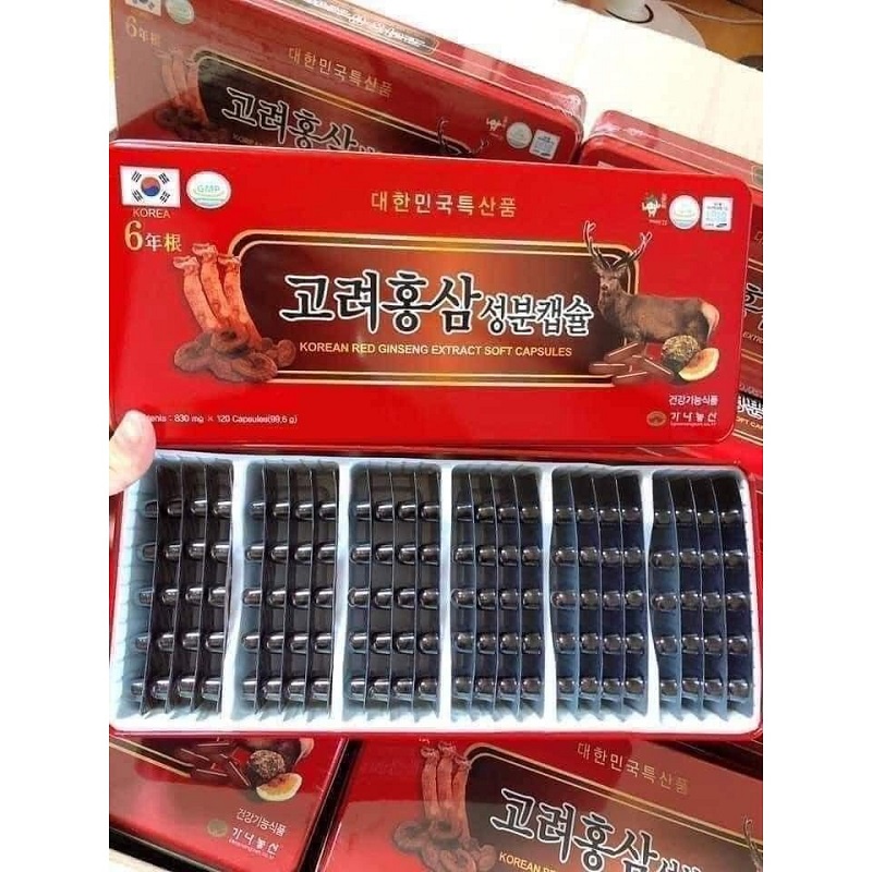 Đạm Sâm Linh Chi Nhung Hươu Kana Hàn Quốc, Hộp Đỏ 120 Viên, Giúp Bồi Bổ Và Tăng Cường Sức Khỏe