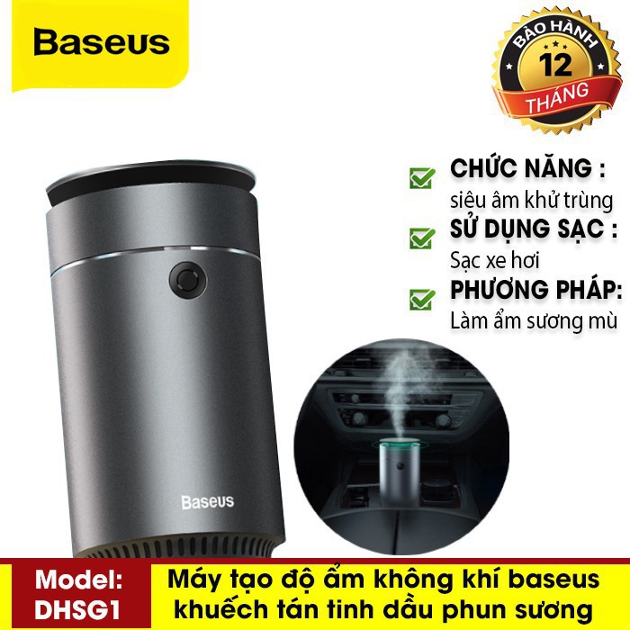Máy phun sương tạo ẩm khuếch tán xông tinh dầu dùng cho xe hơi Baseus Time Aromatherapy Machine Humidifier