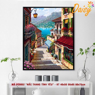 Tranh sơn dầu số hóa DAISY Phố biển PC0052