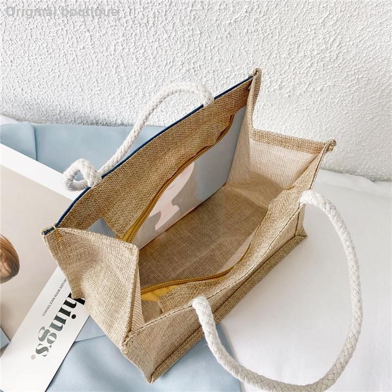 Túi Vải Canvas Mini In Họa Tiết Graffiti Dễ Thương