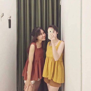 Áo 2 dây bản to dáng Baby doll