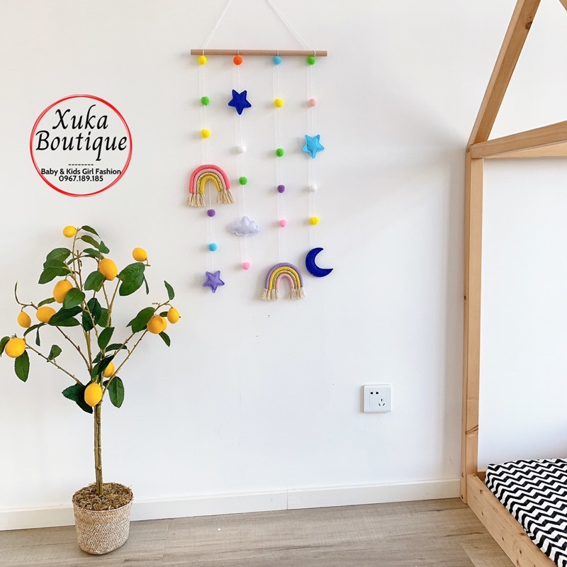 Phụ Kiện Treo Tường Kẹp Tóc Cho Bé Hình Cầu Vồng Màu Sắc Đẹp Mắt Thích Hợp Trang Trí Phòng