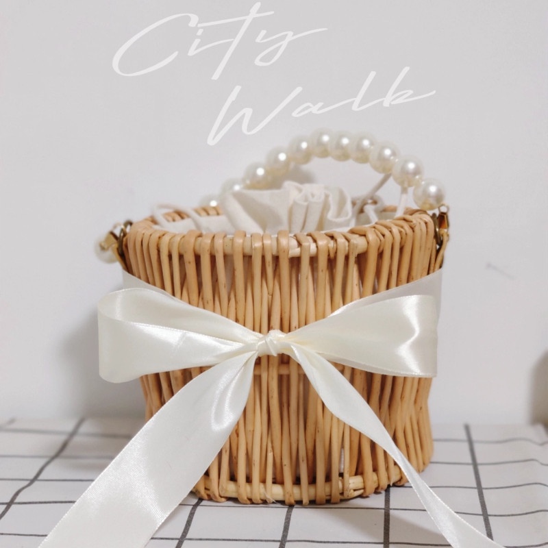 Túi Mây Đi Biển Đan Tay Thủ Công  Phối Dây Chuỗi Hạt Cho Nữ WESTIE - A142.TXN