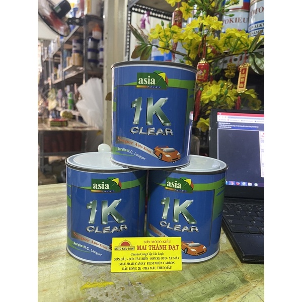 Bóng 1k Asia nhanh khô ( không cần đông cứng) Sơn oto xe máy. Đóng lon 1.1kg