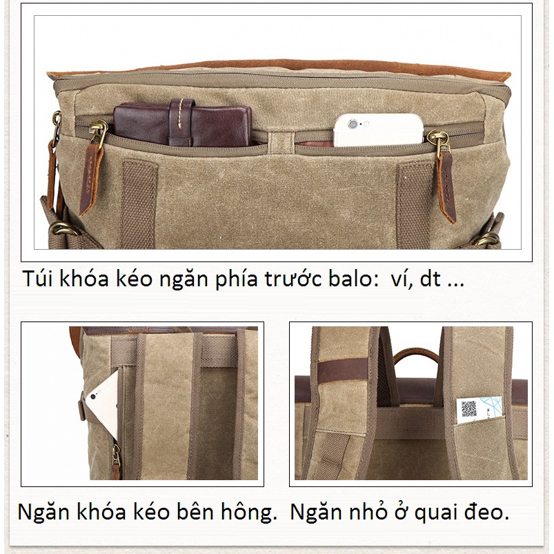 Balo máy ảnh Canvas Pretty boy backpack.