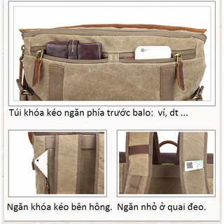 Balo máy ảnh Canvas Pretty boy backpack.