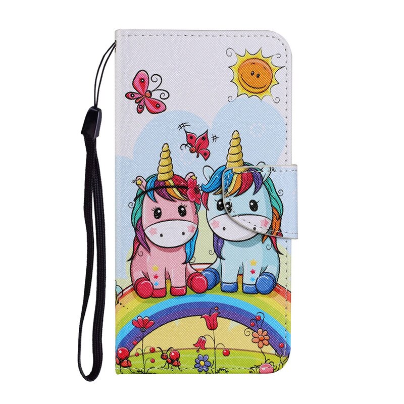 Case on For Samsung Galaxy M31 M31s M317F M315F M 31 S Leather Flip Stand Phone Cover Funda Cute Butterfly Unicorn Flower Capa