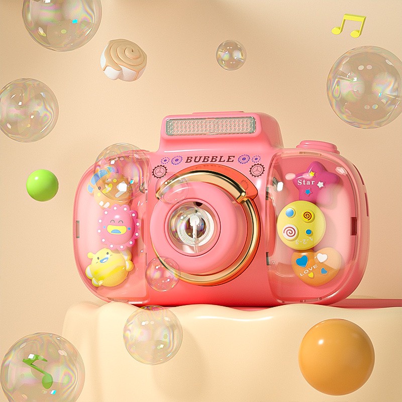Máy bắn bong bóng chụp hình phụ kiện quay siêu xinh, đồ chơi cho bé nhựa abs