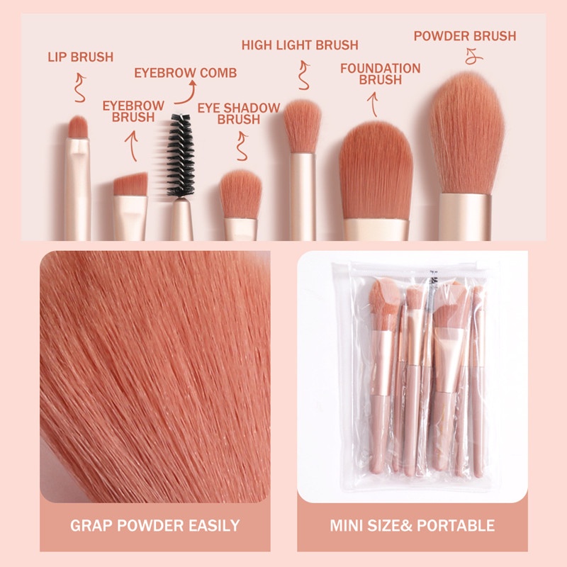 GDTIMA mini chất lượng cao tóc mềm chất bộ dụng cụ trang điểm dụng cụ trang điểm mắt 8 chi